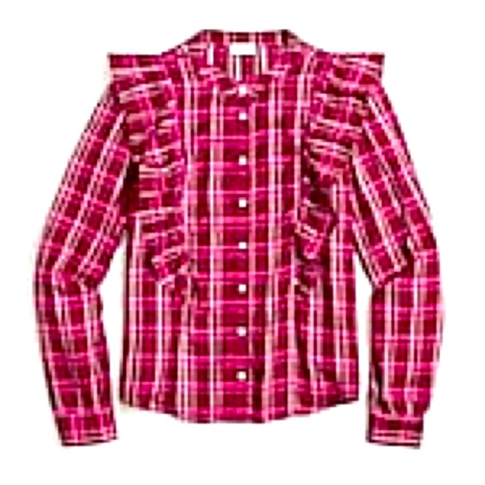 J Crew Pink Plaid Button Down NWT